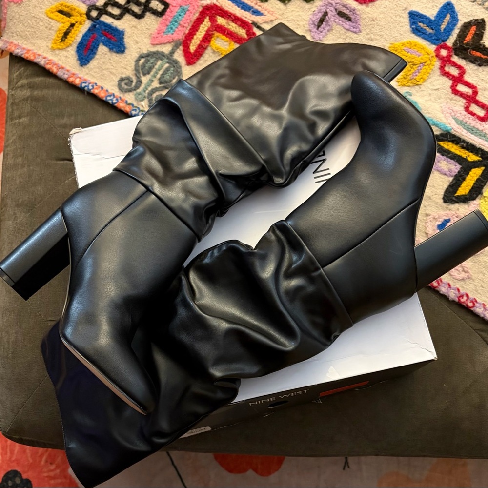 Nine West Black Heeled Boots